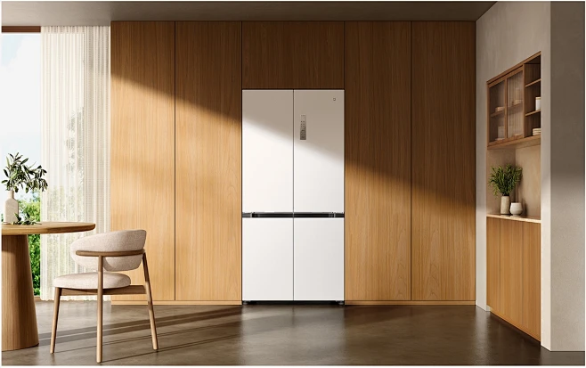 米家冰箱 十字518L 超薄平嵌冰羽岩